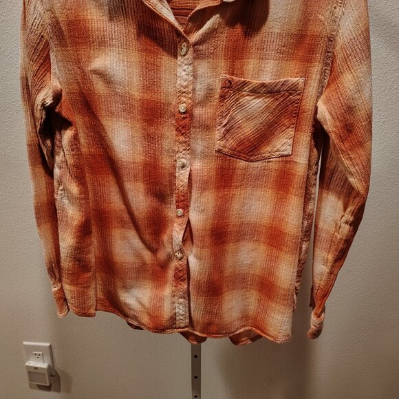 Sonoma Good For Life Women's Long Sleeve Button Front Top Size Large Plaid - Picture 4 of 11